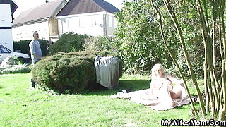 Guy caught doggystyling wife039;s old mom outdoors