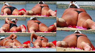 Juicy BBW and SSBBW on the beach Huge boobs and HUGE ASS